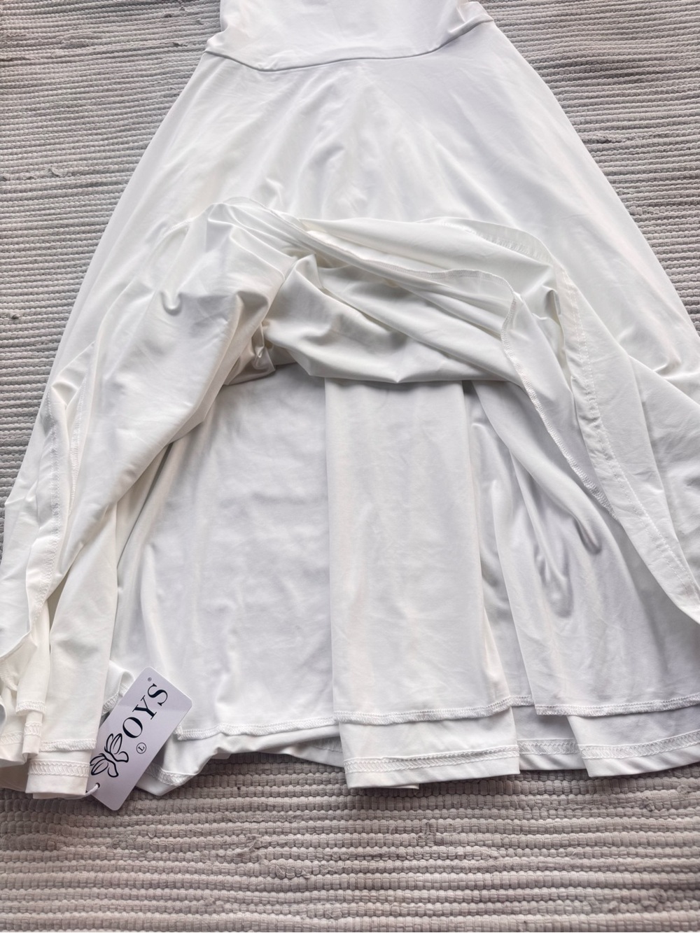 OYS White Lace-Up Corset Maxi Dress Square Neck Flowy Resort Bridal Size L NWT - Picture 5 of 11